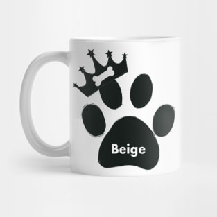 Beige name made of hand drawn paw prints Mug